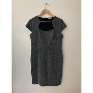 Grace Karin Dress Sz XL Tweed Pencil Cap Sleeves 50s Style Stretch Wear To Work